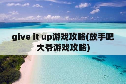 give it up游戏攻略(放手吧大爷游戏攻略)